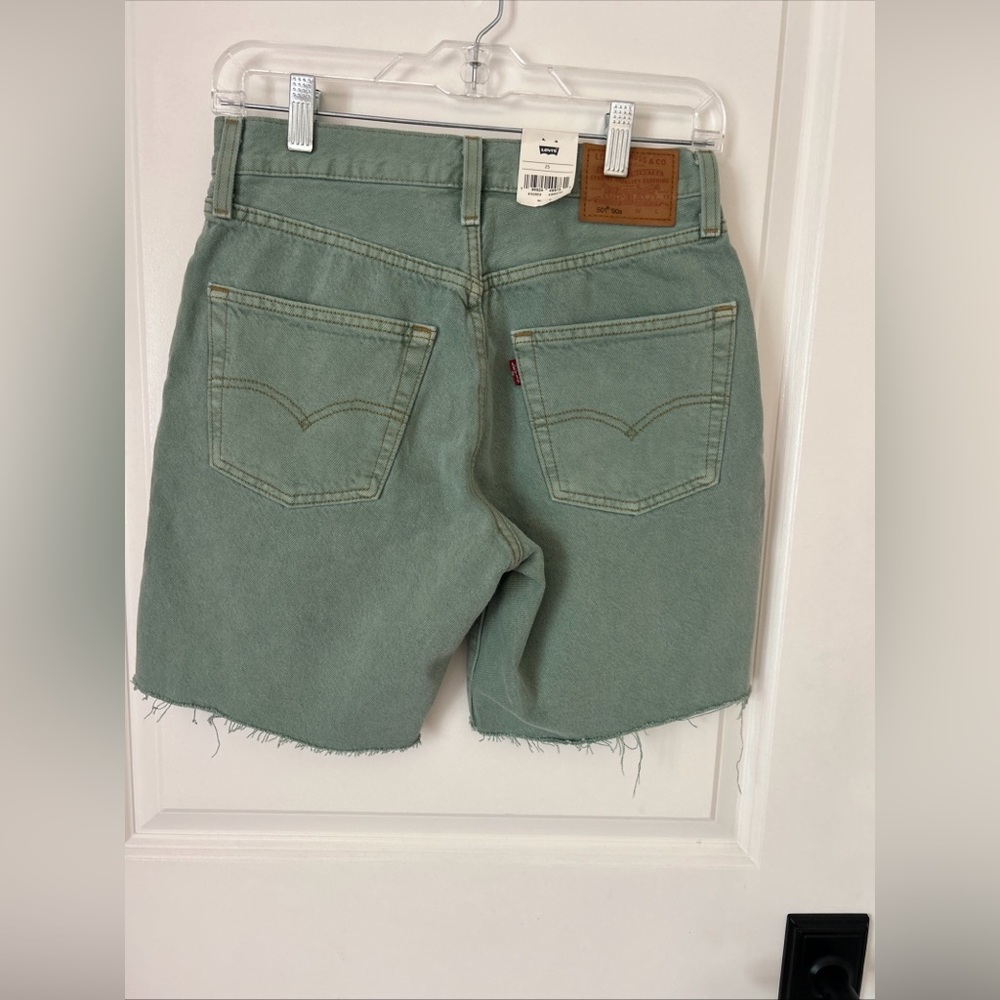 Levis Premium 501 90’s Cutoff Button-fly Shorts Women’s 25 Sage Green NWT - Picture 5 of 10